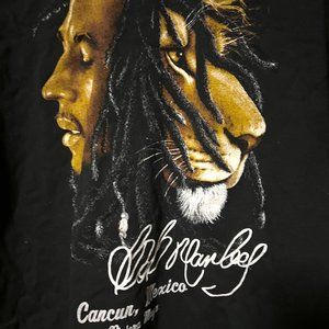 Bob Marley Cancun Riviera Maya Short Sleeve T-shirt Black Sz. Large